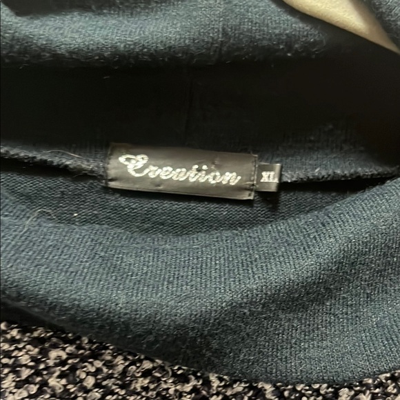 Debut Black and Gray Cowl Turtleneck Sweater with Knit Texture - Picture 2 of 4